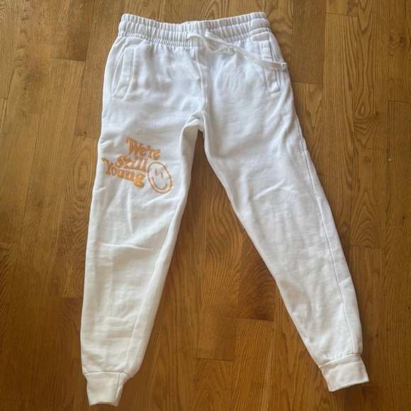 White Joggers with Orange Print - Picture 4 of 5